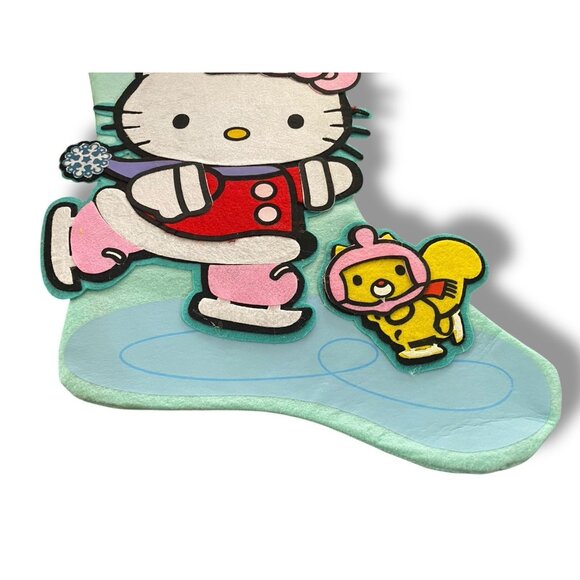 Sanrio Hello Kitty Ice Skating Christmas Stocking W/ Rorry Kurt Adler 2007 16" - Picture 4 of 5